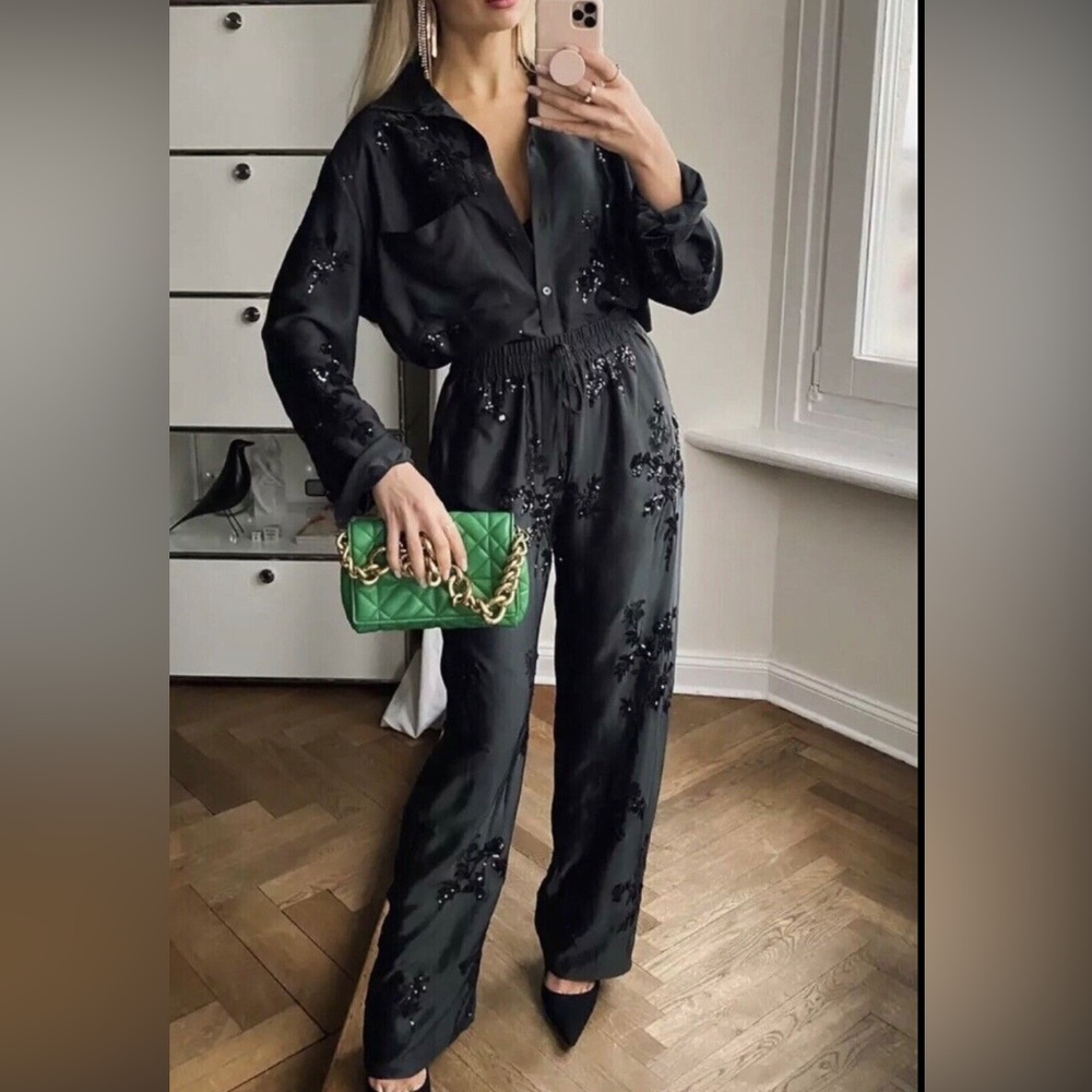 Zara dark green two piece set